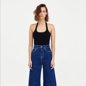 NWT Zara Black Halter Bodysuit